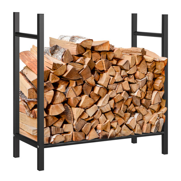 Ebern Designs Myleisha Heavy Duty Metal Firewood Log Rack Wood Storage